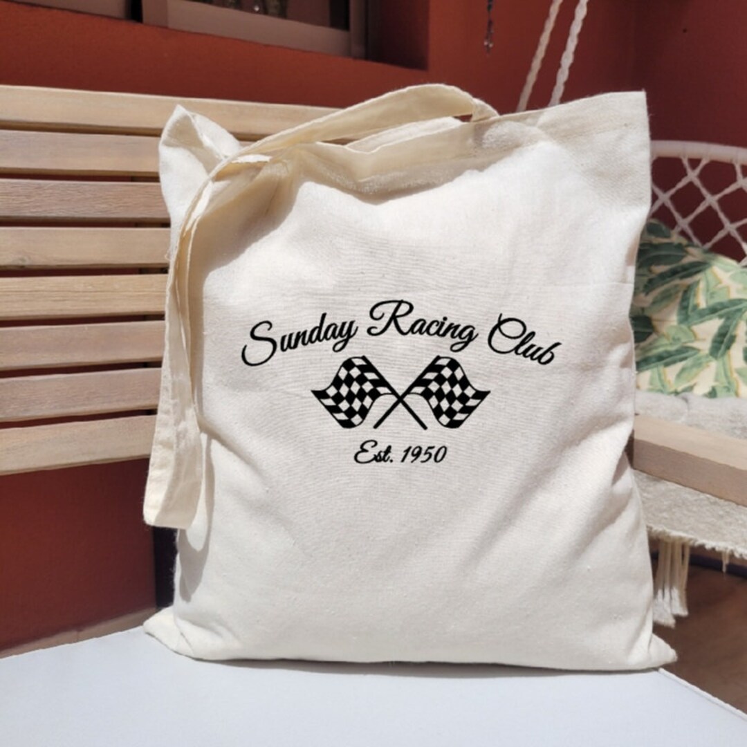 Tote Racing Paper Sunday Racing Club Tote Bag, Formula One Gift, Formula One Tote Bag ...