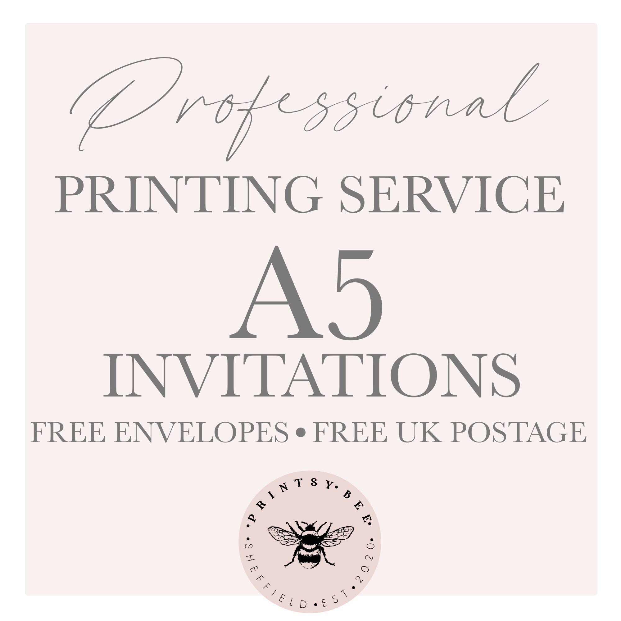 Professional Printing Services A5 Invitations Free Etsy