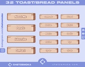 Toast Twitch Panels: 32 Pastel Bread Designs (Digital Download)