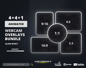 Animated Webcam Overlay White Theme | Circle and All Standard Sizes | White