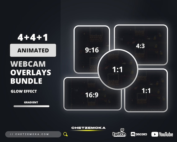 Animated Webcam Overlay White Theme | Circle and All Standard Sizes | White