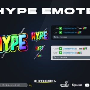 Animated/Static Twitch Hype Emote | Text I Rainbow | Fireworks | Rain | Confetti |   Instant Delivery | GIF