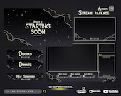 Golden Sky Celestial Stream Overlay: Animated Twitch Pack