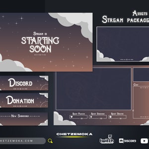 Celestial Stream Overlay - Animated & Static Version | Animated Celestial Twitch Pack