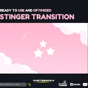 Celestial Stinger Transition Pink Sky | Twitch Animated Stinger Transition | Stream Transition | Pink Theme
