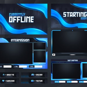 Twitch Overlay  | Abstract Theme | Stream Package | 2 Scenes | 2 Static Twitch Overlays | 20 Panels | Web Cam