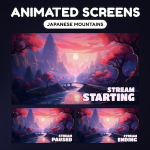 Japanese Mountains Stream Screens | Stream Screens for Streamers | Vtuber | Stream Starting | Be Right Back | Stream Ending | Offline