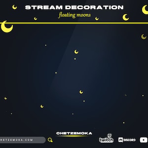 Decoración animada de flujo lunar / Lunas flotantes y polvo / 9 colores / Fondo animado / Decoraciones de Vtuber / Twitch
