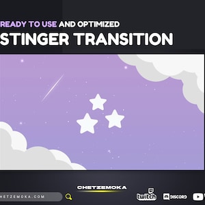 Twitch Celestial Stinger Transition Violet & Purple | Animated Stinger Transition | Twitch Stream Transition