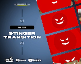 Evil Stinger-overgang: rood-witte geanimeerde streamovergang