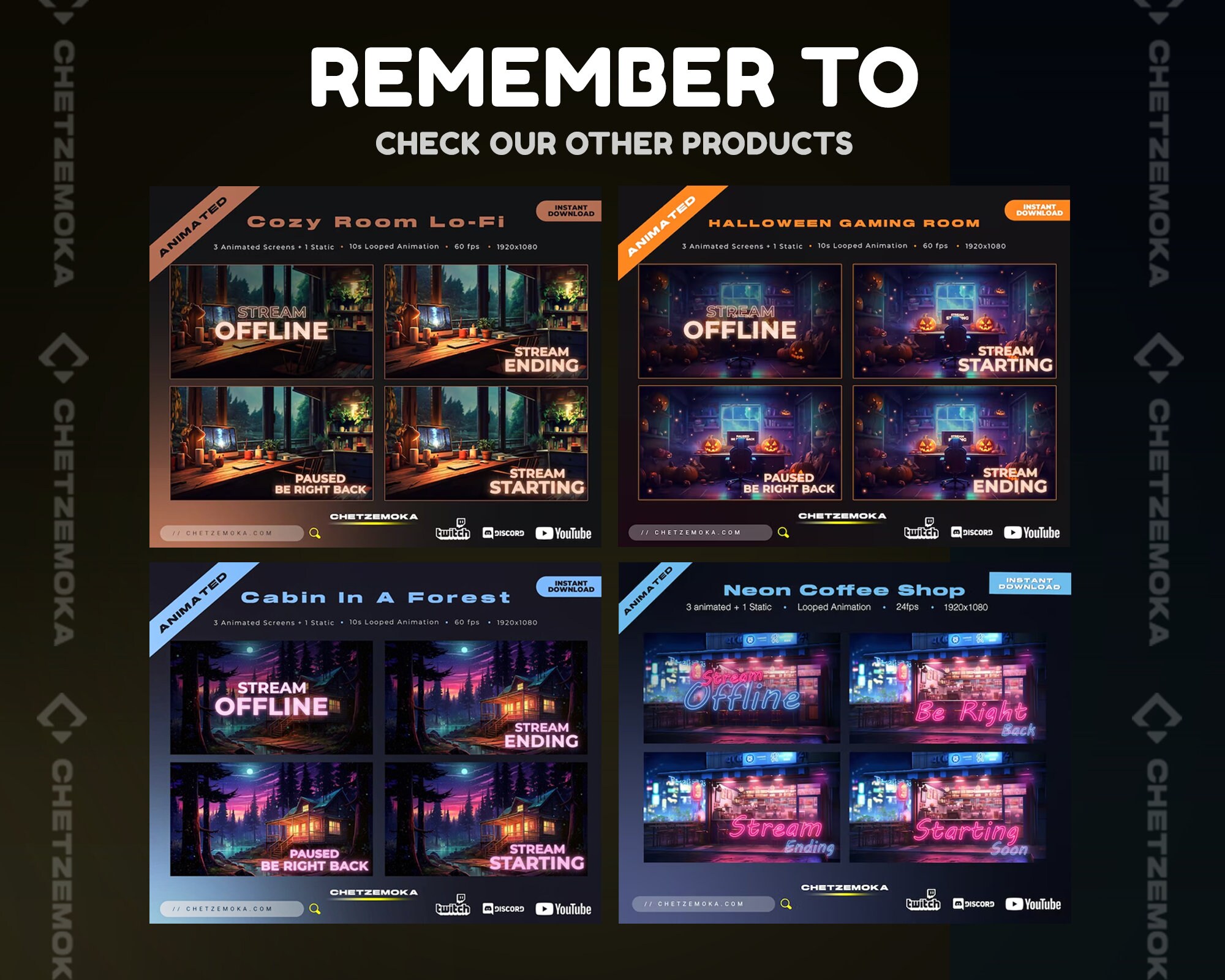 Stream Screens Cute Fox | Autumn Stream Screens for Streamers | Vtuber ...