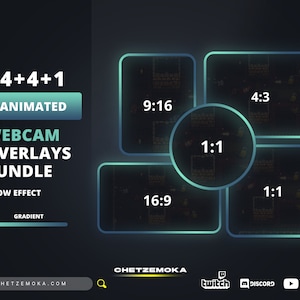 Animated Webcam Overlay Seaweed Theme | Circle and All Standard Sizes | Dark Blue