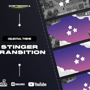 Celestial Stinger Transition | Blue & Purple - Animated Stinger Transition | Stream Transition | Purple Theme