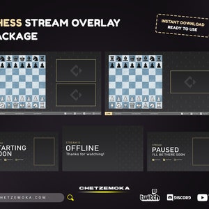 Chess Stream Overlay - Animierte & Statische Version | Schach Twitch Overlay | Sofort Download