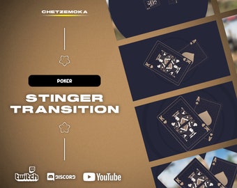 Poker Stinger Transition | Animated Poker Cards | Dark Background |  Twitch Stream