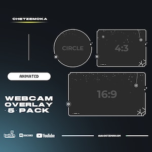 ANIMATED Winter Webcam Overlay | 5 Sizes | Twitch White Webcam Borders | Instant Download