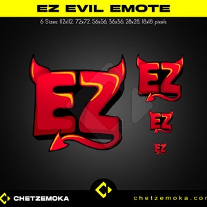 Devil EZ Text Emote | For Twitch, Youtube, Discord | Instant Delivery | Evil Theme