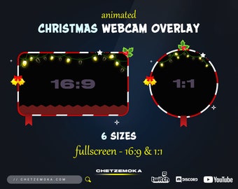 Animated Christmas Webcam Overlay: Stream Facecam (6 Sizes) (.webm)