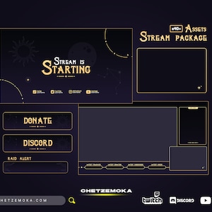 Superposición animada de transmisión astrológica: Paquete celestial de Twitch