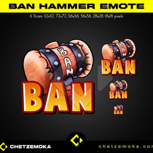 Ban Hammer Twitch Emote - Discord - YouTube | 2 Emotes Bundle