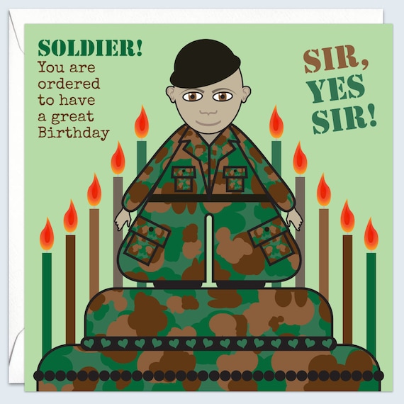 Happy Birthday Soldier Card Etsy UK