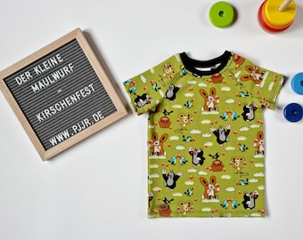 T-Shirt "Der Kleine Maulwurf - Kischenfest" (Größe 104) Raglanshirt grün Pauli