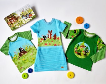 T-shirt, dress with pockets or long sleeve, The Little Mole - Halli Galli, in different sizes