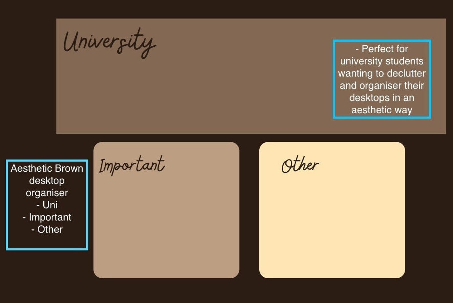 Simple Aesthetic Brown Desktop Wallpaper Organiser - Etsy Hong Kong