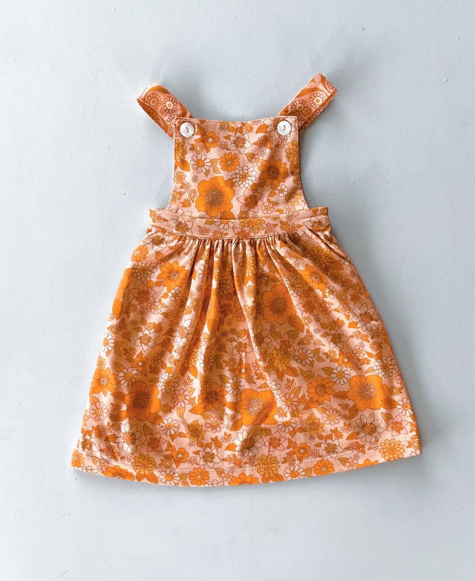 Girls Pinafore Summer Floral Print Dress Cotton Apron Dress Etsy