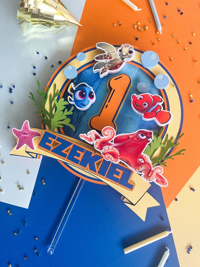 Finding Nemo/ Finding Dory Themed 3D Cake Topper | Boy Cake Topper - Etsy