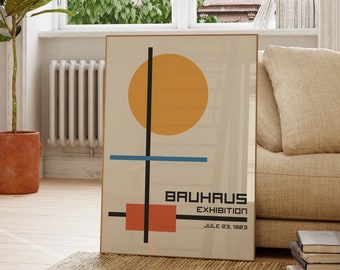 Bauhaus Exhibition Poster Abstract Art Print Retro Wall Art Decor