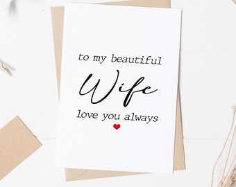 Valentine's Day Cards To My Wife Postcard Cute Love Cards