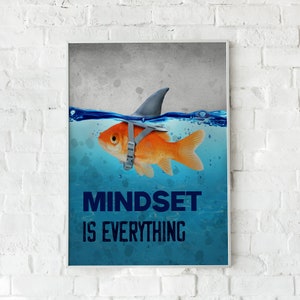 Mindset Poster Wall Art Inspirational Office Wall Decor Quotes Art Print