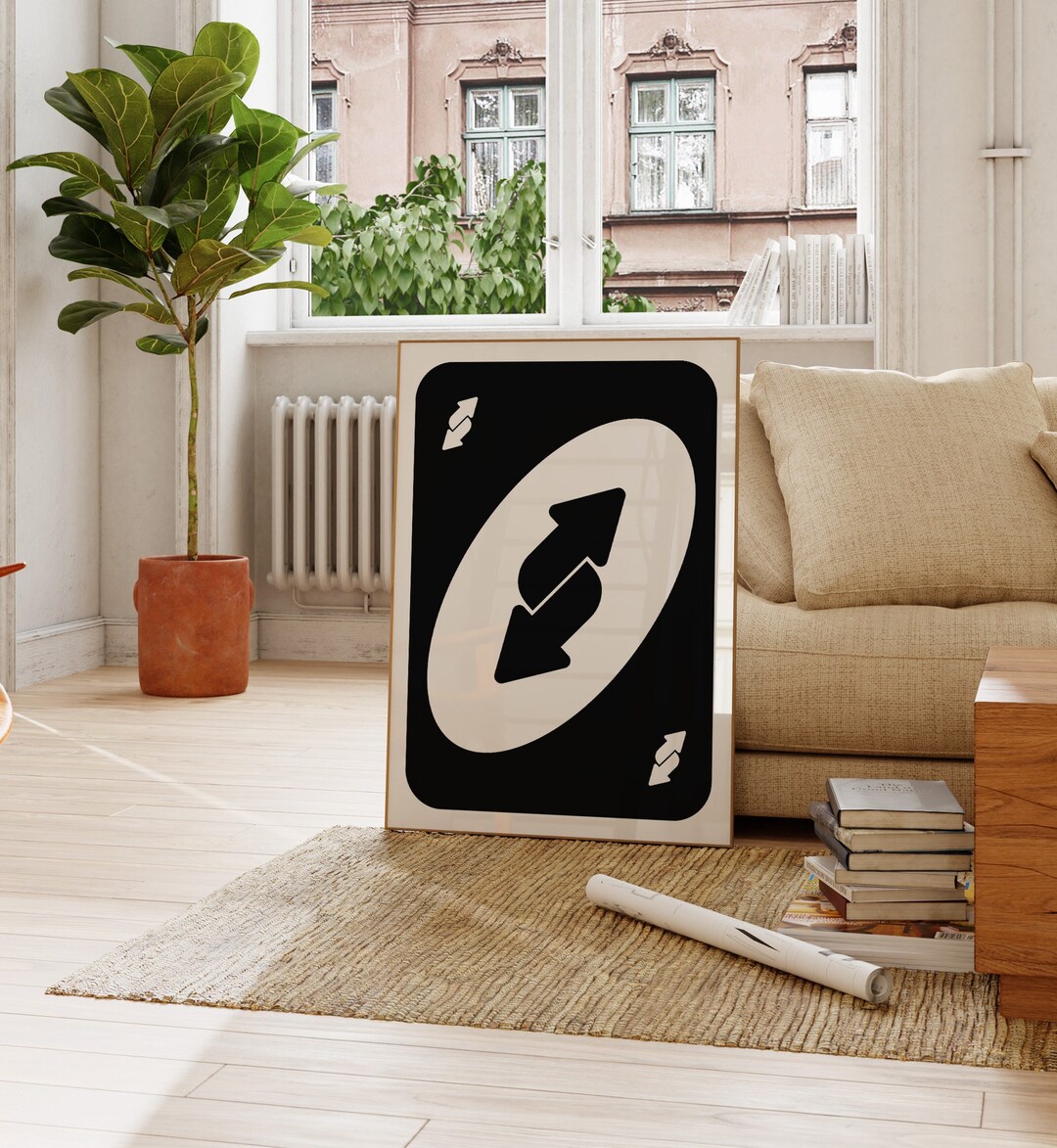 Trendy Uno Card Print Digital Download Black and White Print Retro Wall ...