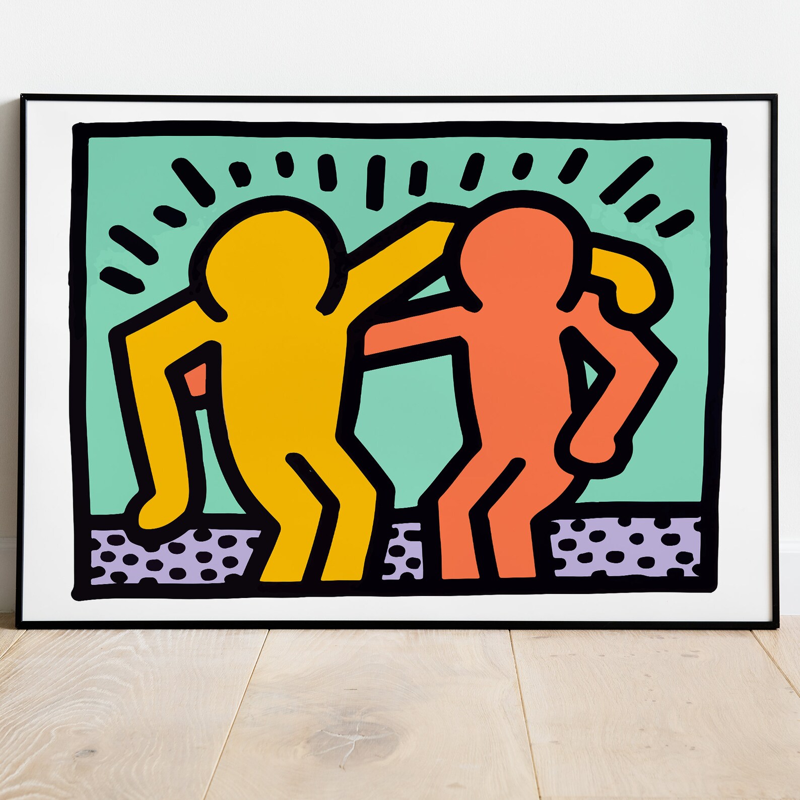 Keith Haring Poster Wall Art Best Buddies Pop Art Print Modern Etsy