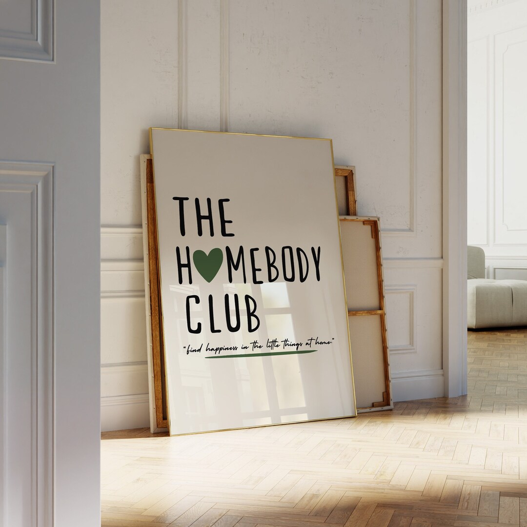 The Homebody Club Print Digital Download Retro Wall Art Printable Green