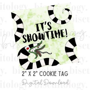 Beetlejuice It's Showtime Sandworm Cookie Tag Square & Circle