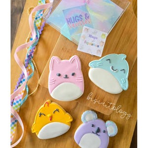 Squishmallow Animal Valentine's Day Cookie Cutter Fondant Cutter