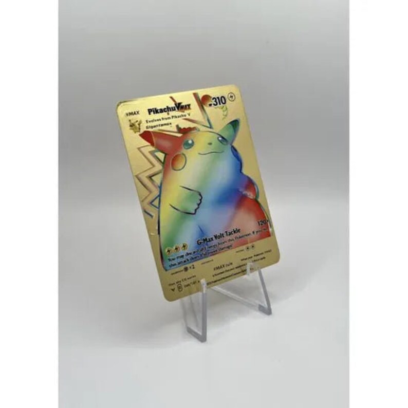 Pokémon Card Pikachu VMAX Vivid Voltage 188/185 Secret Rainbow Rare Shiny Golden Rainbow Card