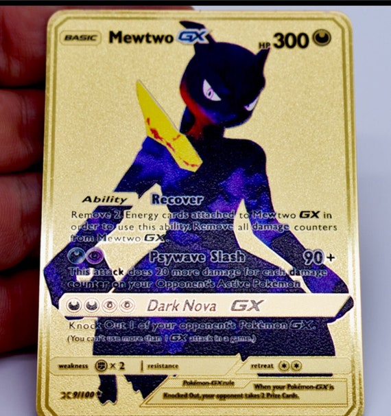 Mewtwo GX Dark Nova Shadow Game Gold Card Collector's Rare Gold Pokémon  Card -  Sweden