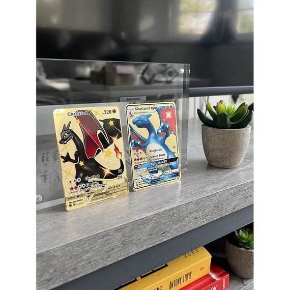 Carte Pokémon rare Personalisé - Dracaufeu Shiny en Métal doré