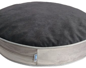 Premium quality Removable and washable  grey silver  color   round shaped orthopedic dog bed and  covers