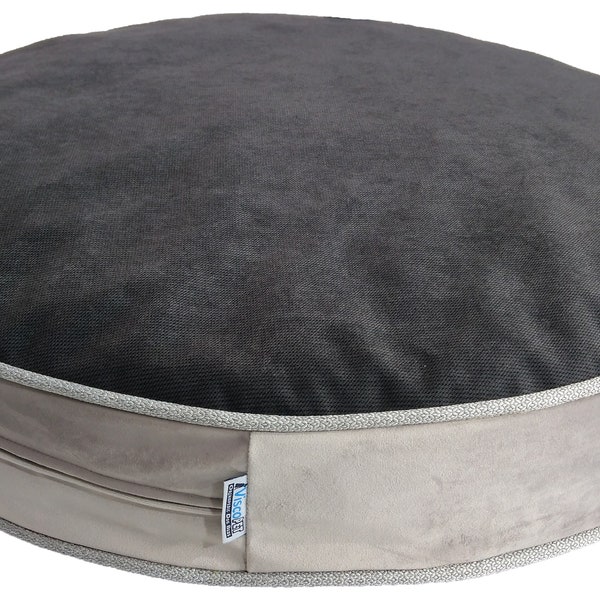 Premium quality Removable and washable  grey silver  color   round shaped orthopedic dog bed and  covers