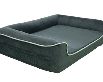 Sofa Bolster Dog Bed: removable and Washable Orthopedic Memory Foam