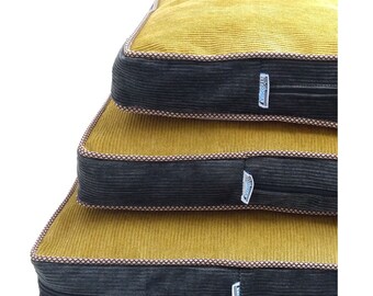 Premium quality Removable and washable Corduroy mustard and black color   custom size orthopedic dog bed and  covers