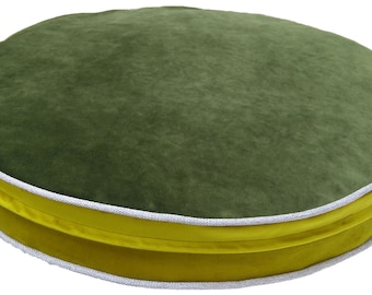 Premium quality Removable and washable  green and blue  color   round shaped orthopedic dog bed and  covers