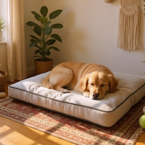 Premium quality Removable and washable cream color   custom size orthopedic dog bed and  covers