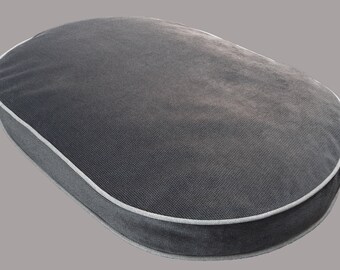 Orthopedic Dog Bed: Removable Washable Grey Cover, Ellipse Shape