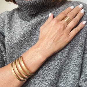 Handmade Brass & Aluminum Cuff Bracelet — Modern Sculptural Jewelry