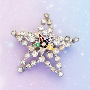 Vintage Feng Shui Star Brooch | Rhinestone | J27
